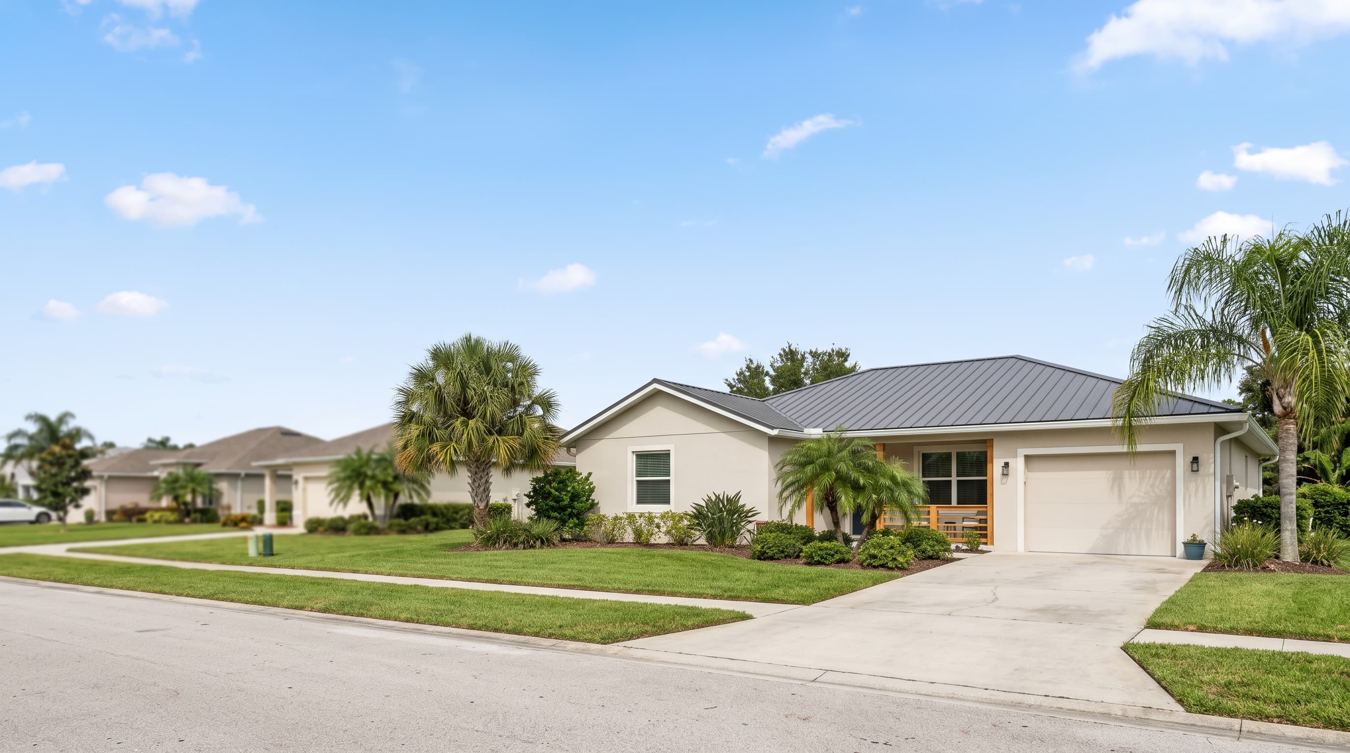 A well-kept Florida home in bright daylight